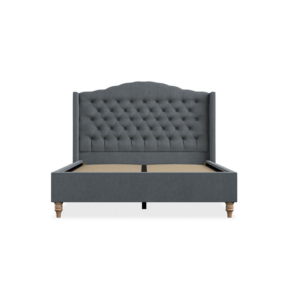 Kendal Double Bed with Winged Headboard in Venice Fabric - Graphite 3
