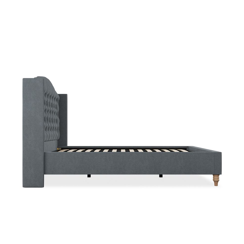 Kendal Double Bed with Winged Headboard in Venice Fabric - Graphite 4