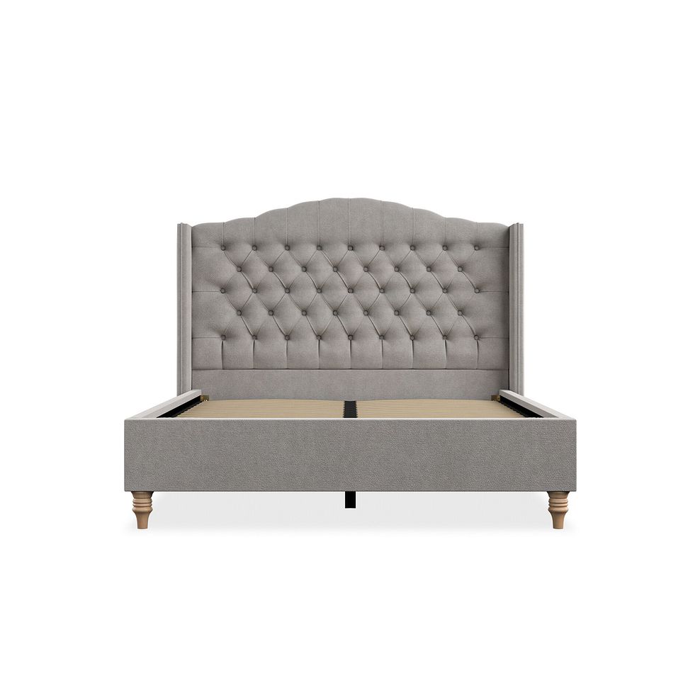 Kendal Double Bed with Winged Headboard in Venice Fabric - Grey 3