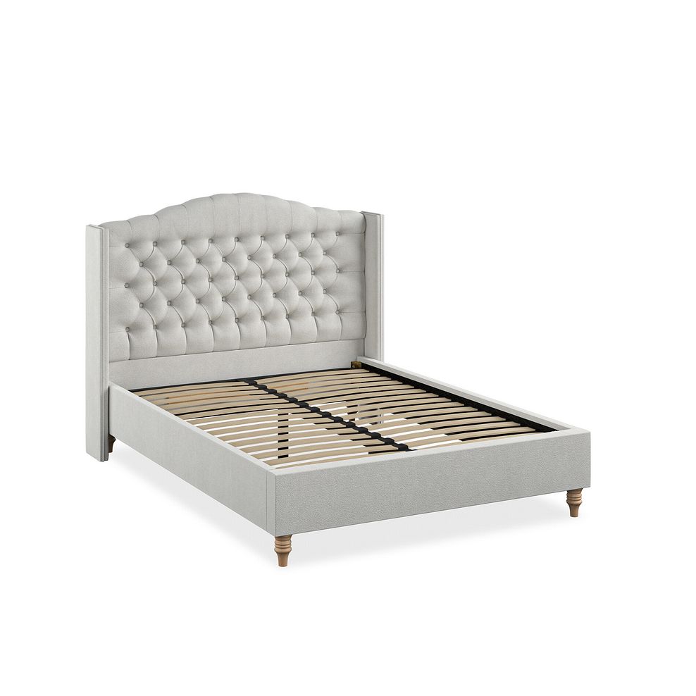 Kendal Double Bed with Winged Headboard in Venice Fabric - Silver 2