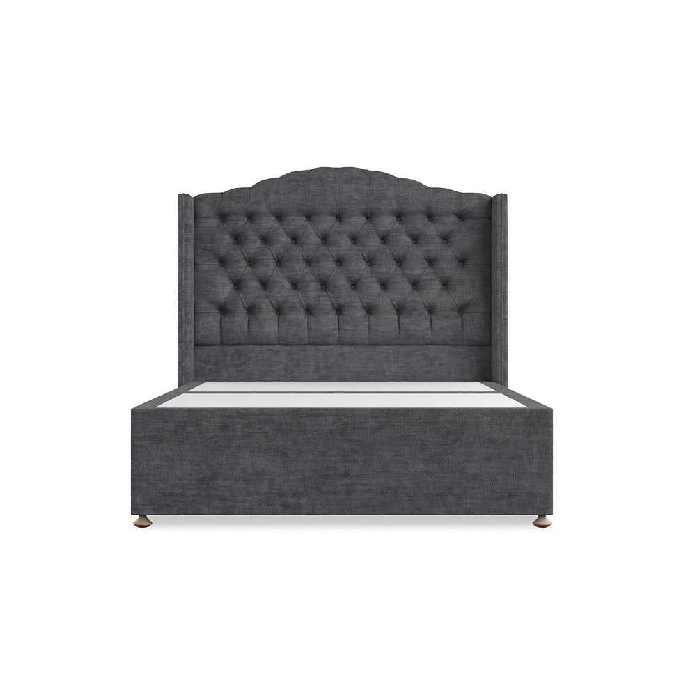 Kendal Double Divan Bed with Winged Headboard in Brooklyn Fabric - Asteroid Grey 3
