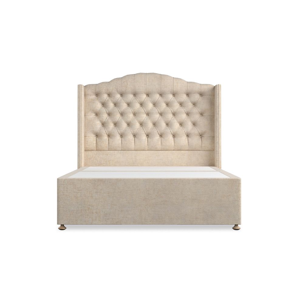 Kendal Double Divan Bed with Winged Headboard in Brooklyn Fabric - Eggshell 3