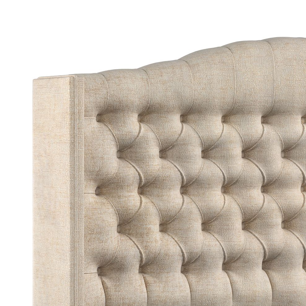 Kendal Double Divan Bed with Winged Headboard in Brooklyn Fabric - Eggshell 5