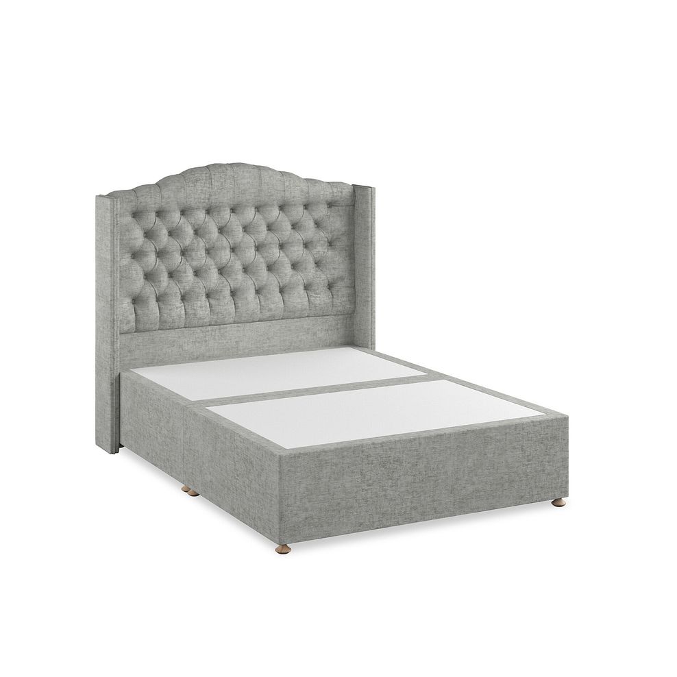 Kendal Double Divan Bed with Winged Headboard in Brooklyn Fabric - Fallow Grey 2