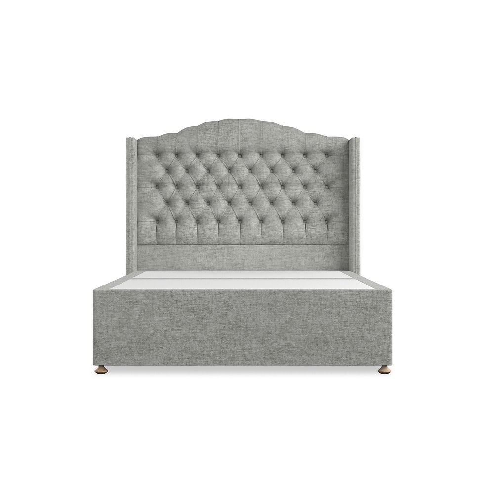 Kendal Double Divan Bed with Winged Headboard in Brooklyn Fabric - Fallow Grey 3