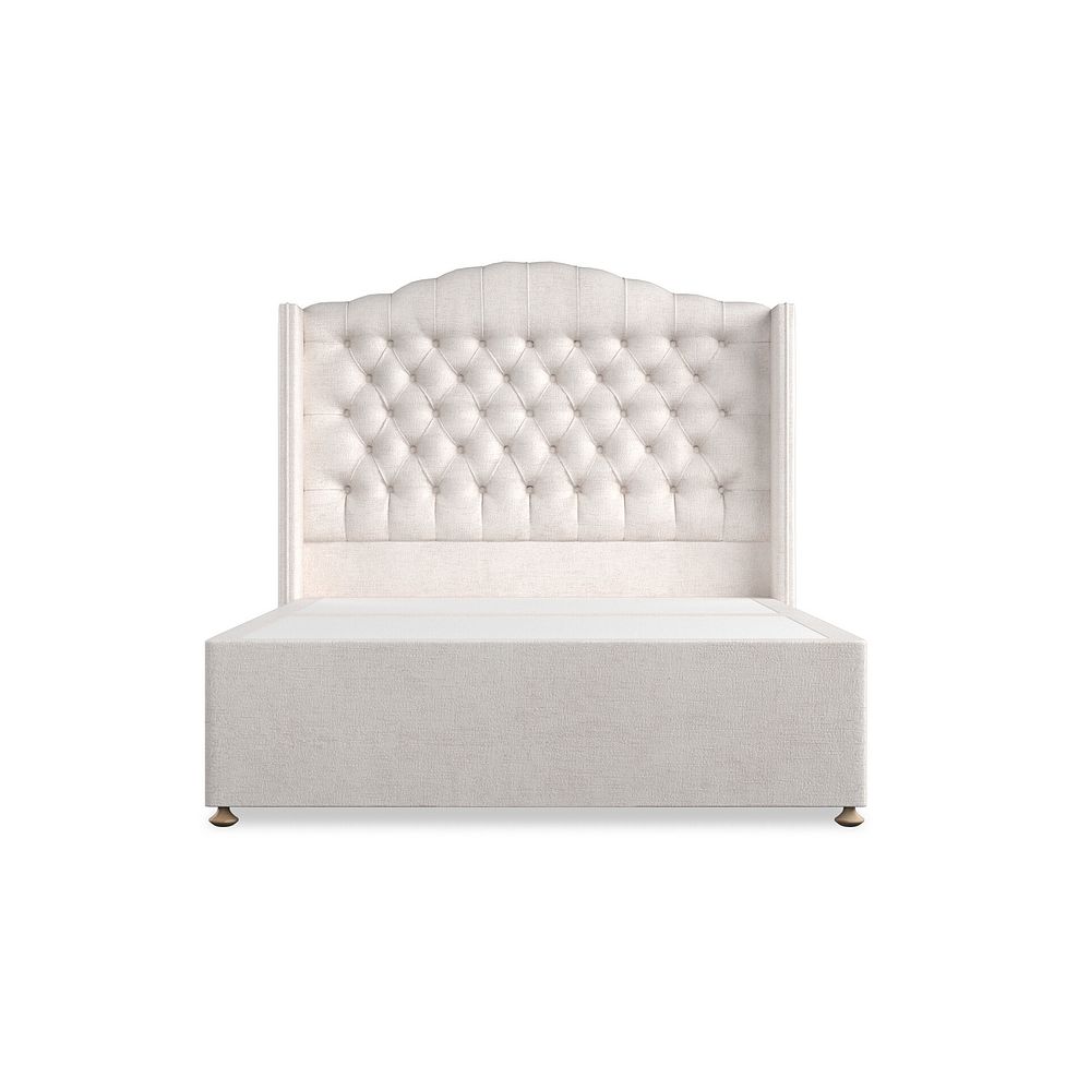 Kendal Double Divan Bed with Winged Headboard in Brooklyn Fabric - Lace White 3