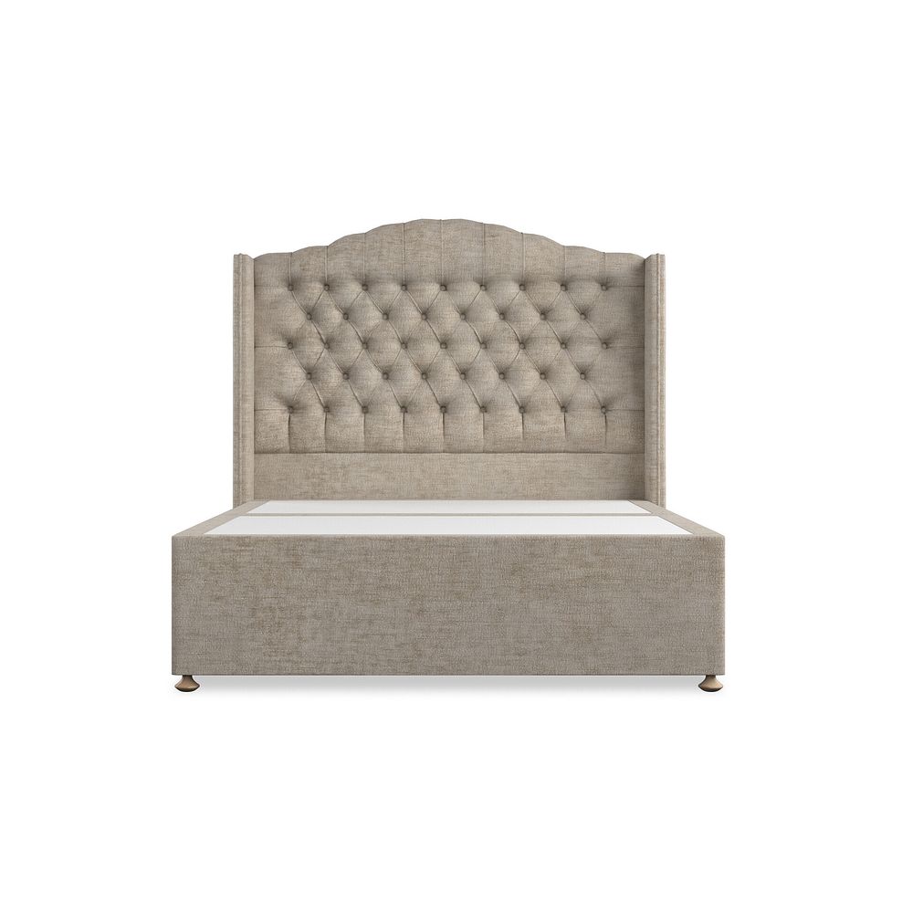 Kendal Double Divan Bed with Winged Headboard in Brooklyn Fabric - Quill Grey 3