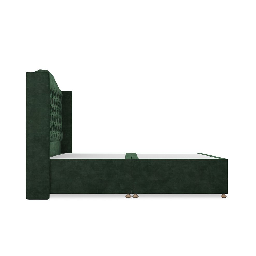 Kendal Double Divan Bed with Winged Headboard in Heritage Velvet - Bottle Green 4