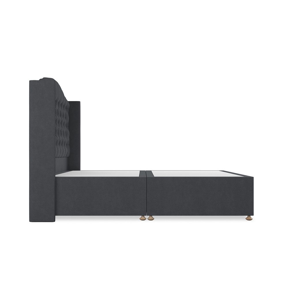 Kendal Double Divan Bed with Winged Headboard in Venice Fabric - Anthracite 4