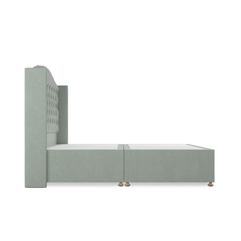 Kendal Double Divan Bed with Winged Headboard in Venice Fabric - Duck Egg 4