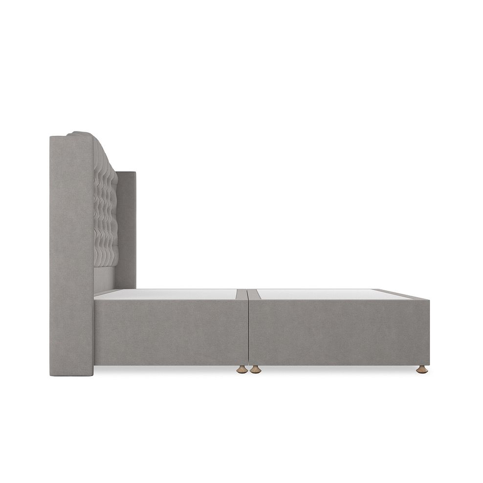 Kendal Double Divan Bed with Winged Headboard in Venice Fabric - Grey 4