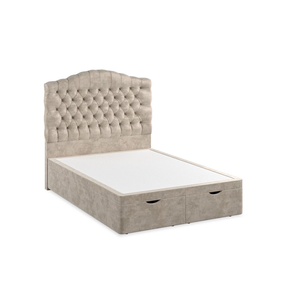 Kendal Double Storage Ottoman Bed in Heritage Velvet - Mink 2
