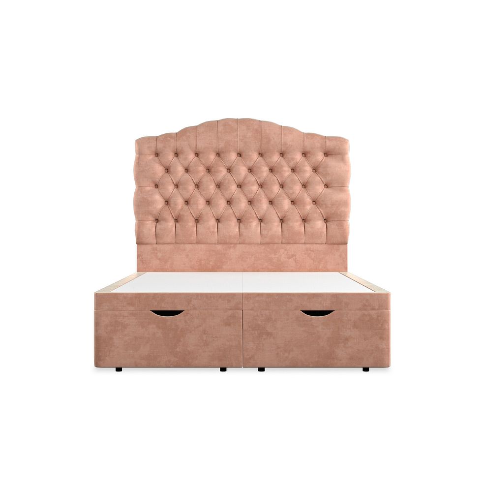 Kendal Double Storage Ottoman Bed in Heritage Velvet - Powder Pink 4