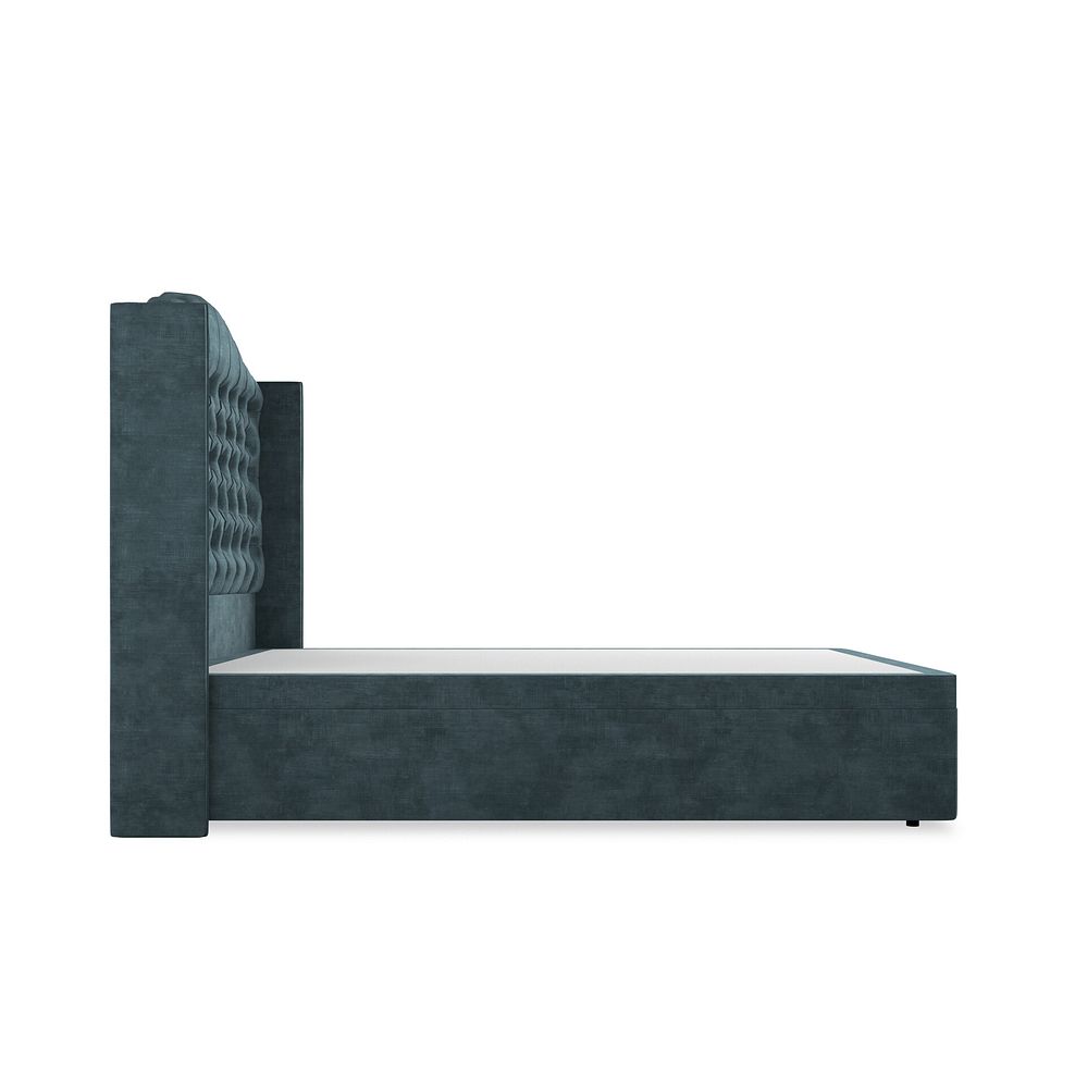 Kendal Double Storage Ottoman Bed with Winged Headboard in Heritage Velvet - Airforce 5
