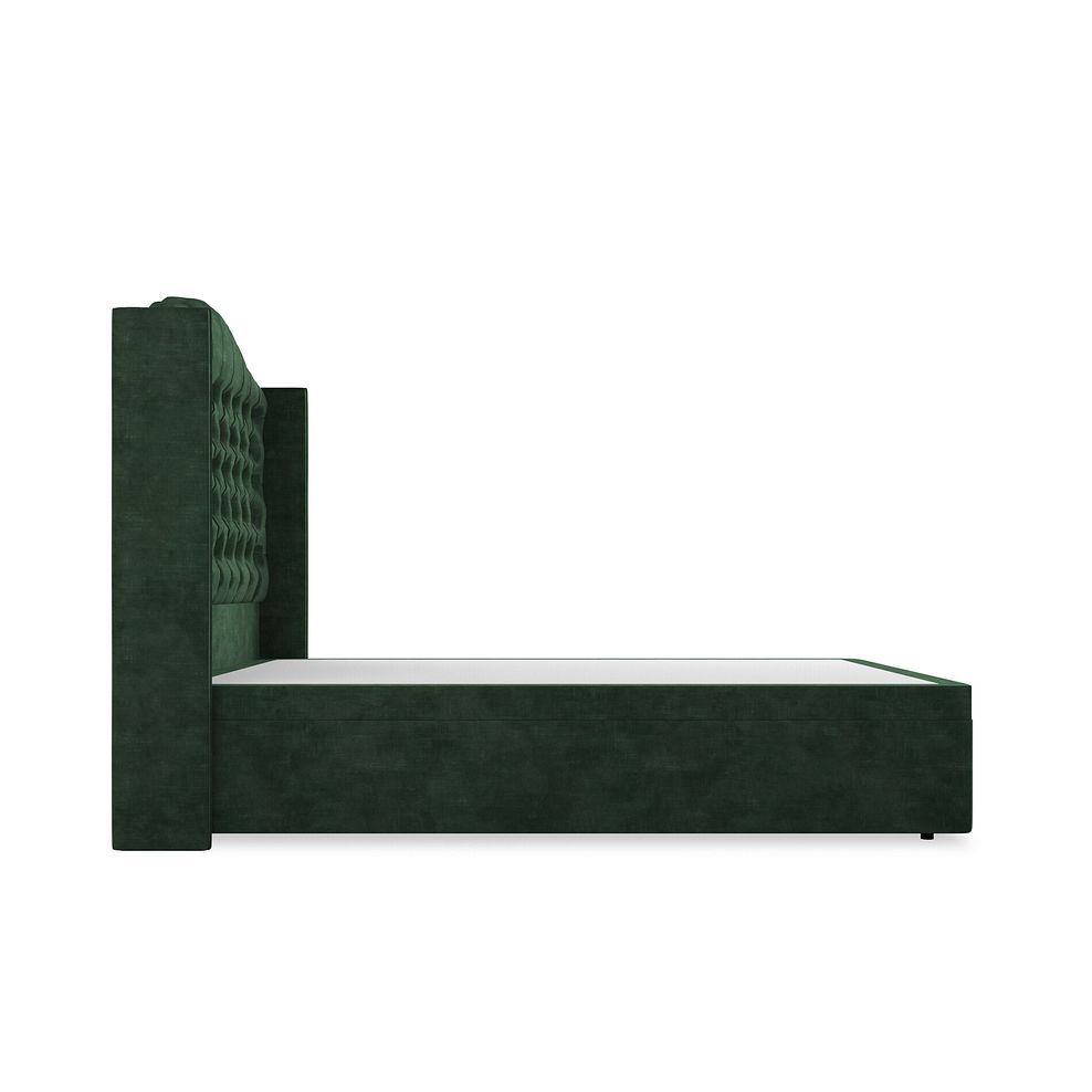 Kendal Double Storage Ottoman Bed with Winged Headboard in Heritage Velvet - Bottle Green 5