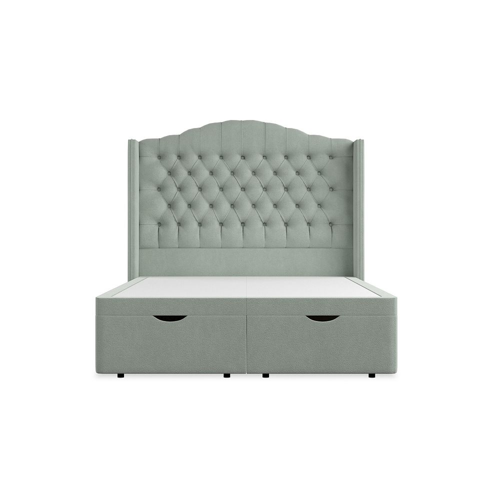 Kendal Double Storage Ottoman Bed with Winged Headboard in Venice Fabric - Duck Egg 4