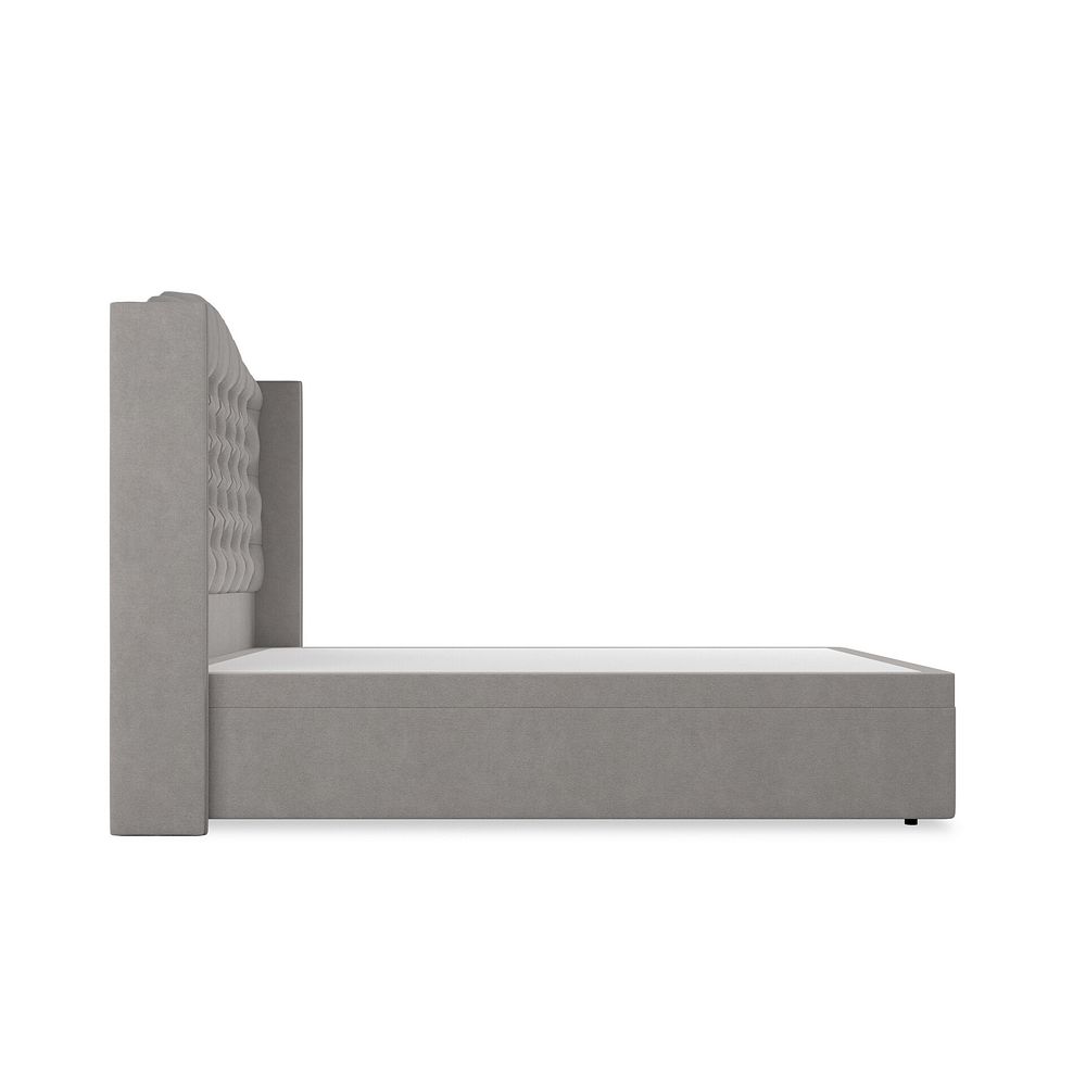 Kendal Double Storage Ottoman Bed with Winged Headboard in Venice Fabric - Grey Thumbnail 5