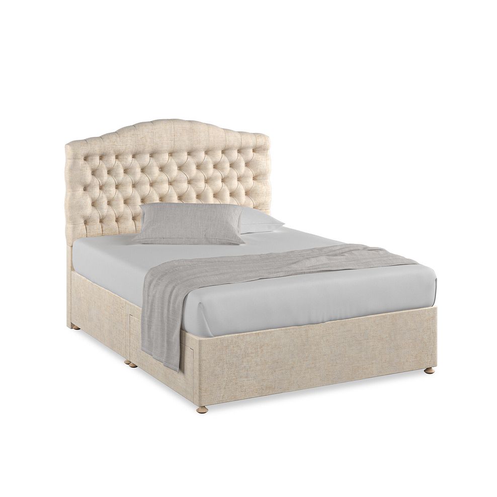 Kendal King-Size 2 Drawer Divan Bed in Brooklyn Fabric - Eggshell 1