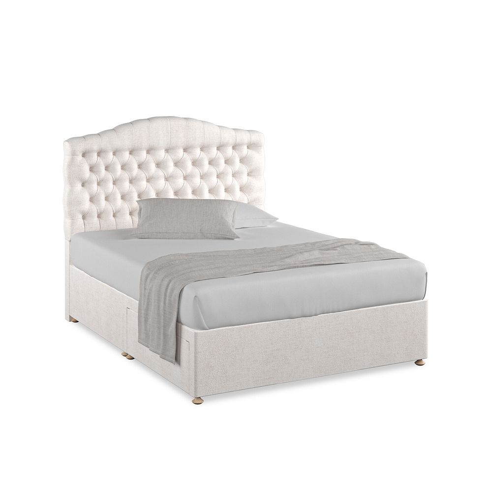 Kendal King-Size 2 Drawer Divan Bed in Brooklyn Fabric - Lace White 1