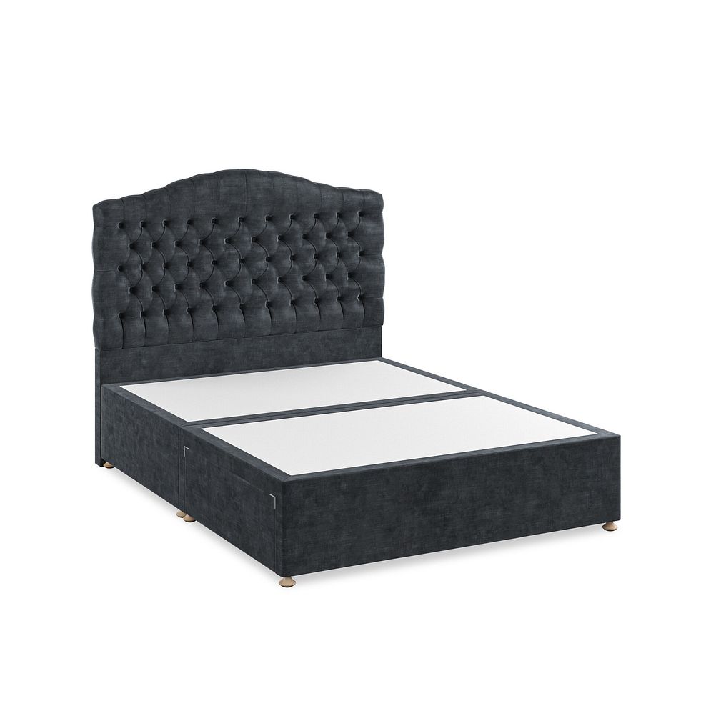 Kendal King-Size 2 Drawer Divan Bed in Heritage Velvet - Charcoal 2