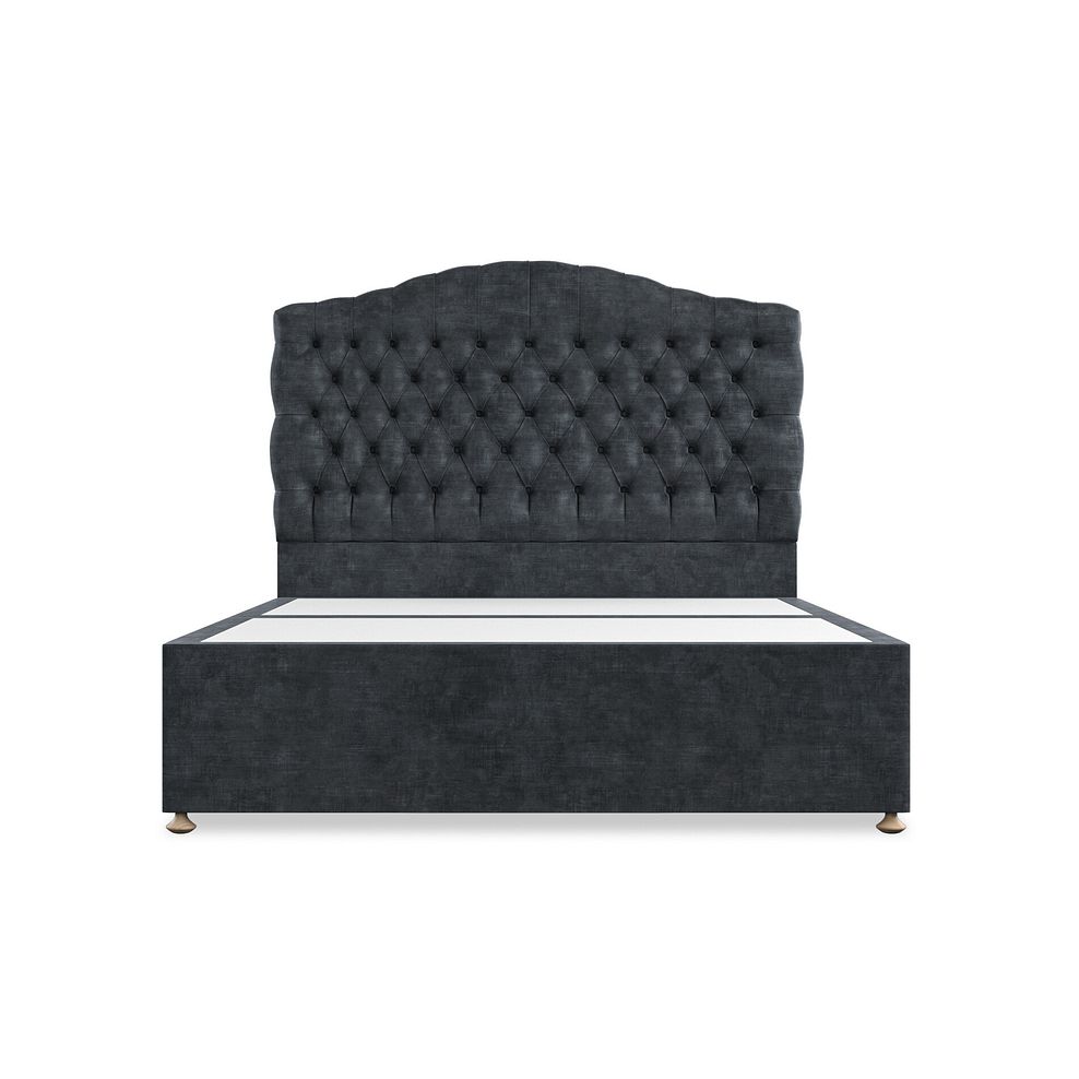 Kendal King-Size 2 Drawer Divan Bed in Heritage Velvet - Charcoal 3