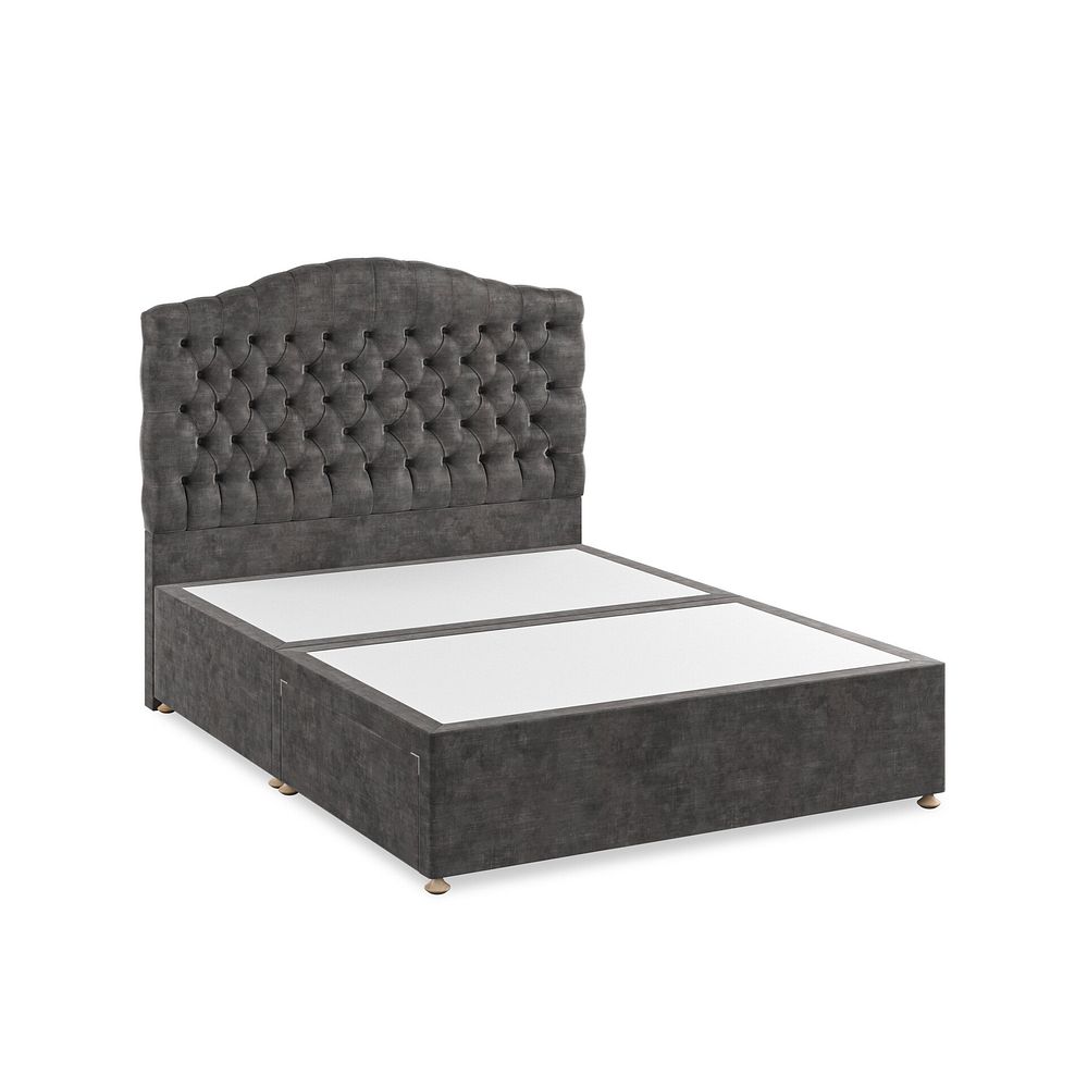 Kendal King-Size 2 Drawer Divan Bed in Heritage Velvet - Steel 2