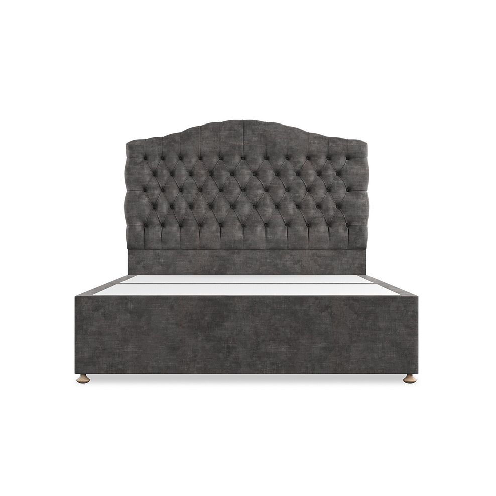 Kendal King-Size 2 Drawer Divan Bed in Heritage Velvet - Steel 3
