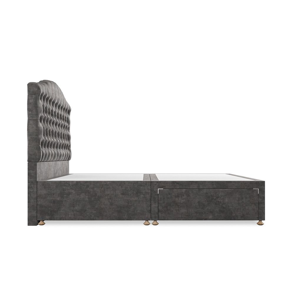 Kendal King-Size 2 Drawer Divan Bed in Heritage Velvet - Steel 4