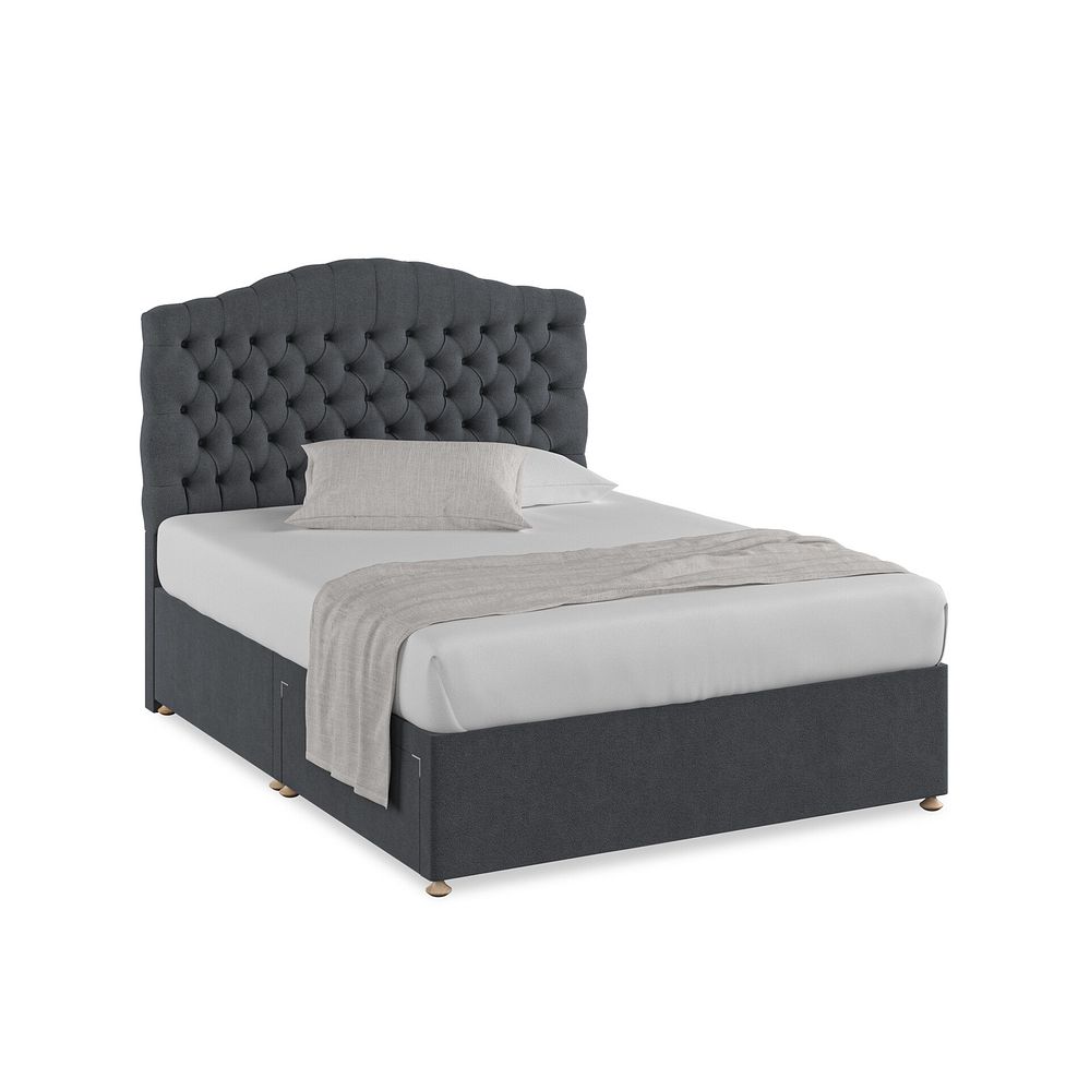 Kendal King-Size 2 Drawer Divan Bed in Venice Fabric - Anthracite 1
