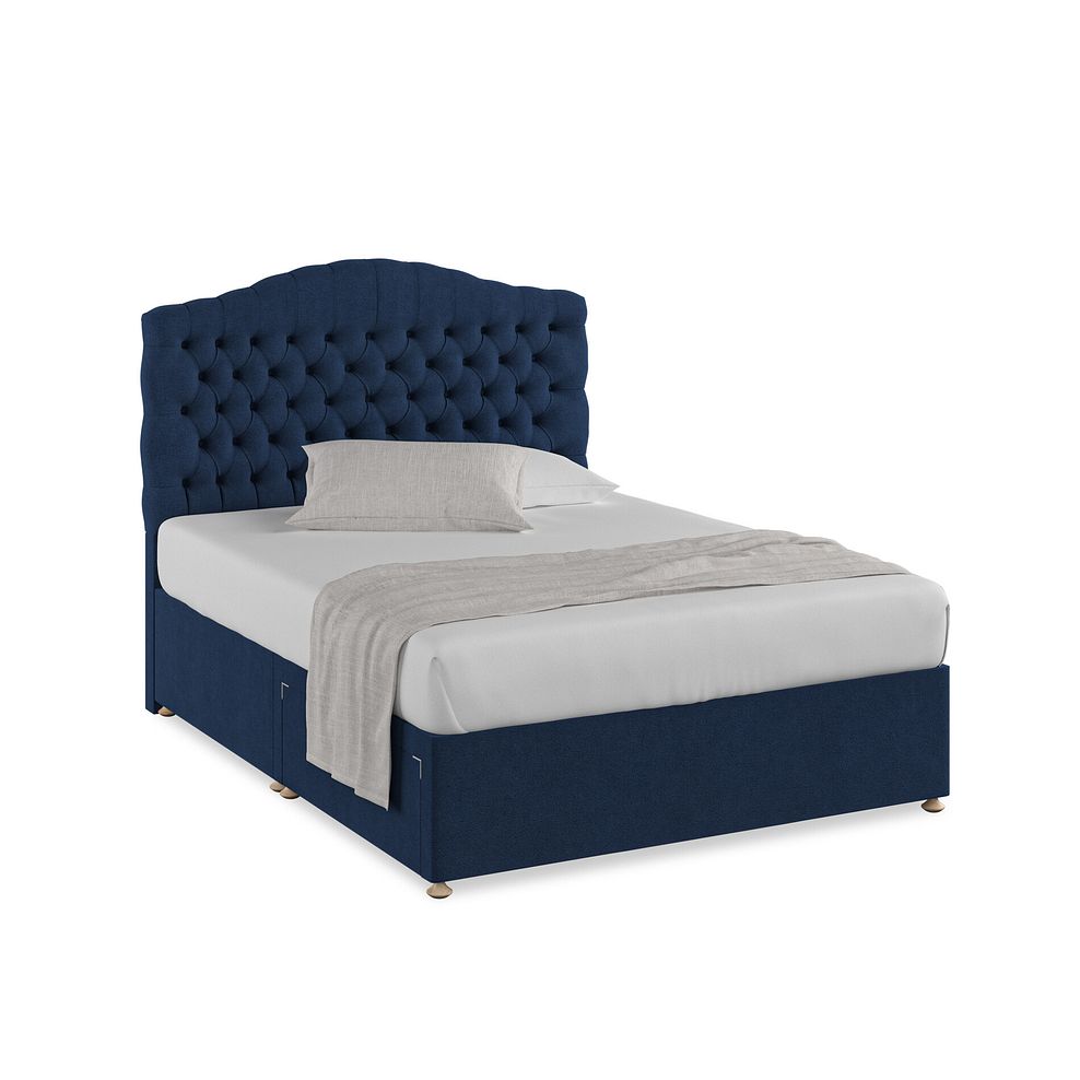 Kendal King-Size 2 Drawer Divan Bed in Venice Fabric - Marine 1