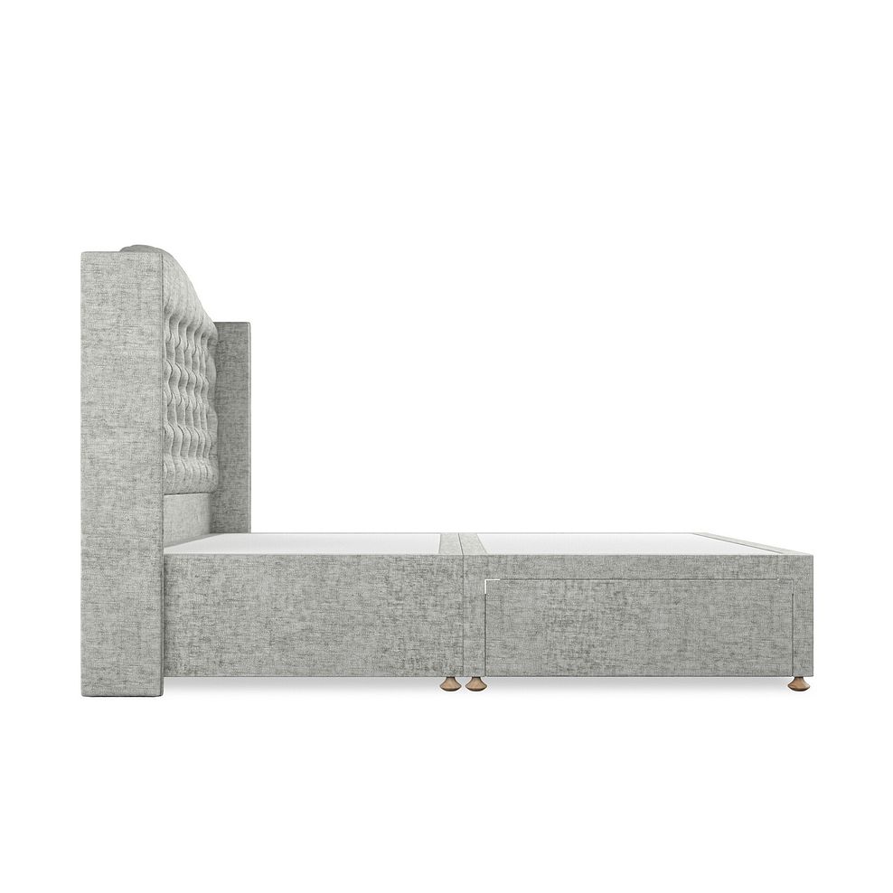 Kendal King-Size 2 Drawer Divan Bed with Winged Headboard in Brooklyn Fabric - Fallow Grey 4