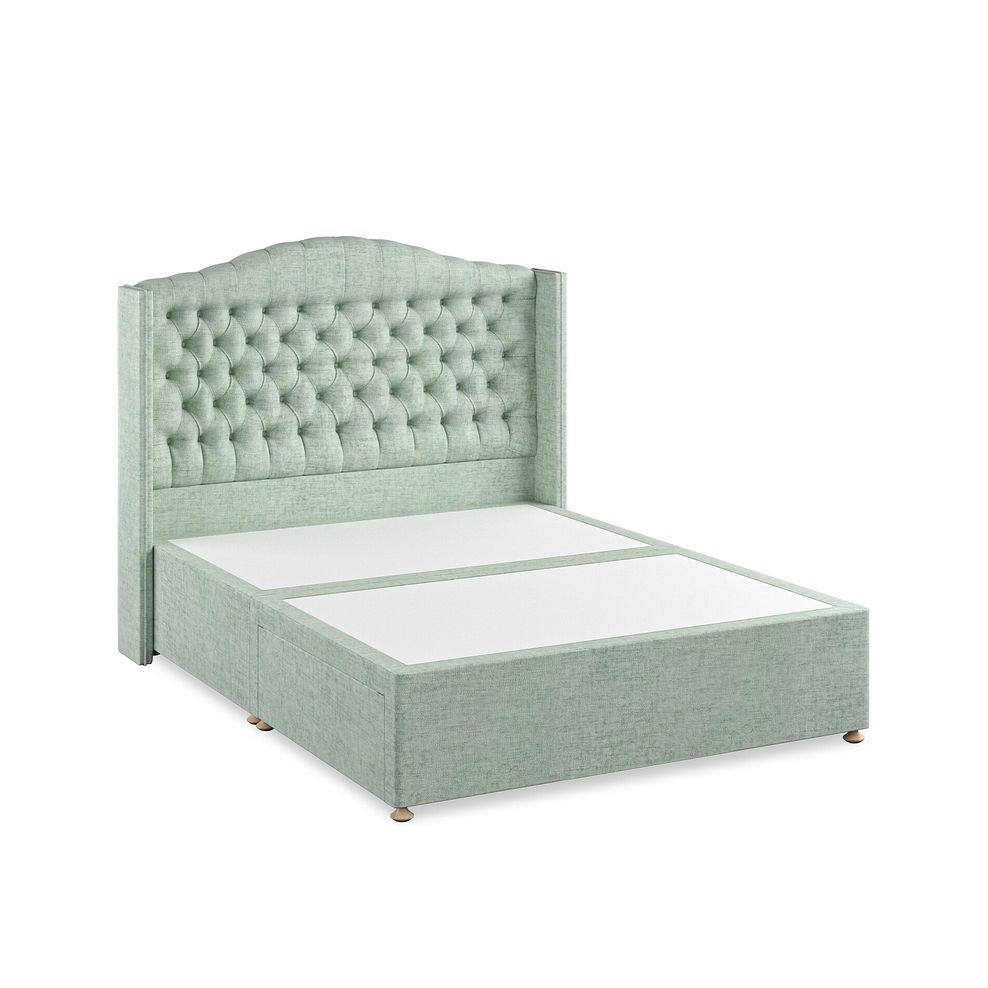 Kendal King-Size 2 Drawer Divan Bed with Winged Headboard in Brooklyn Fabric - Glacier 2