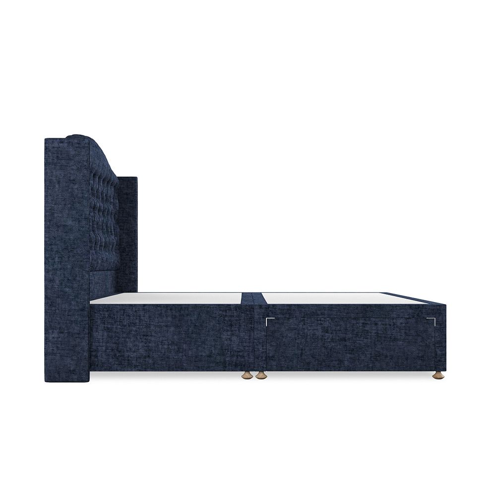 Kendal King-Size 2 Drawer Divan Bed with Winged Headboard in Brooklyn Fabric - Hummingbird Blue 4