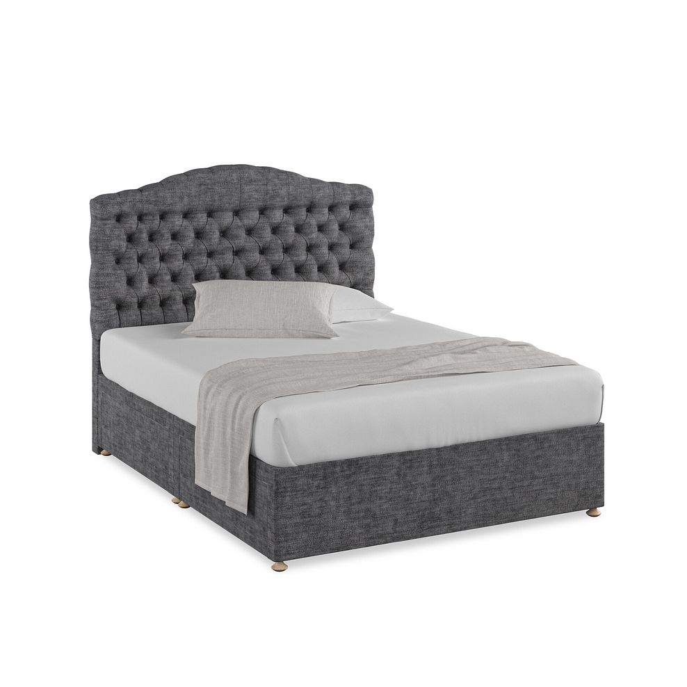 Kendal King-Size 4 Drawer Divan Bed in Brooklyn Fabric - Asteroid Grey 1