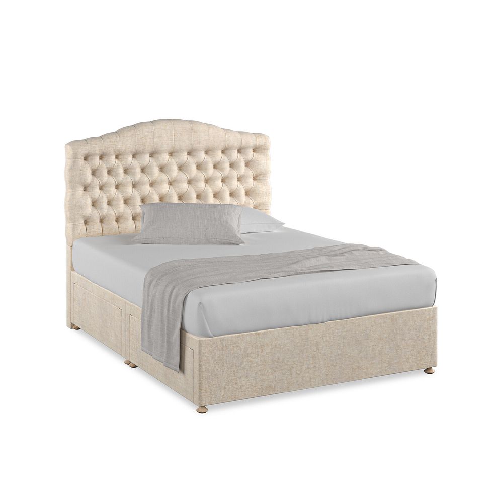Kendal King-Size 4 Drawer Divan Bed in Brooklyn Fabric - Eggshell 1
