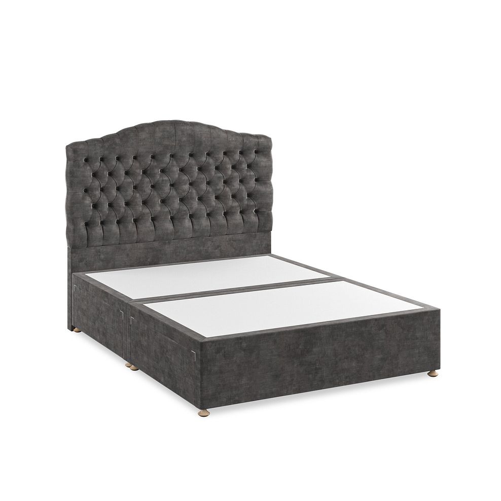 Kendal King-Size 4 Drawer Divan Bed in Heritage Velvet - Steel Thumbnail 2