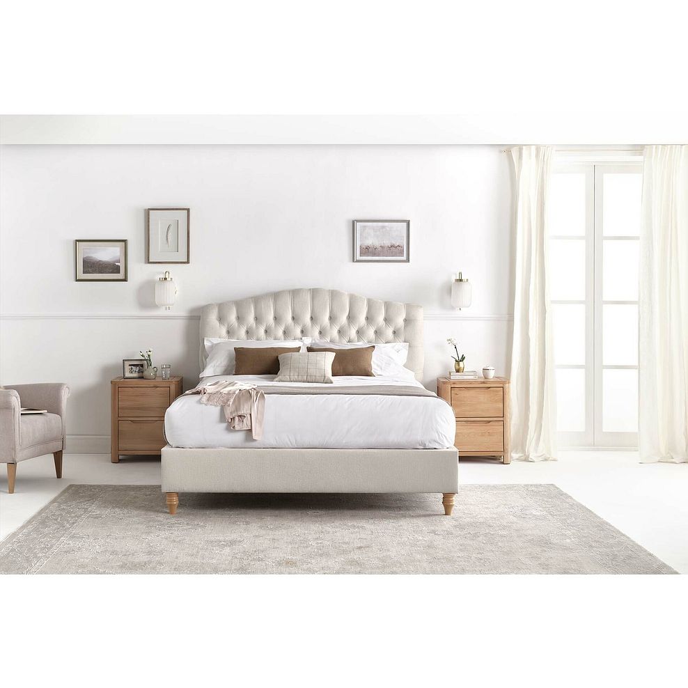 Kendal King-Size Bed in Brooklyn Fabric - Lace White 2