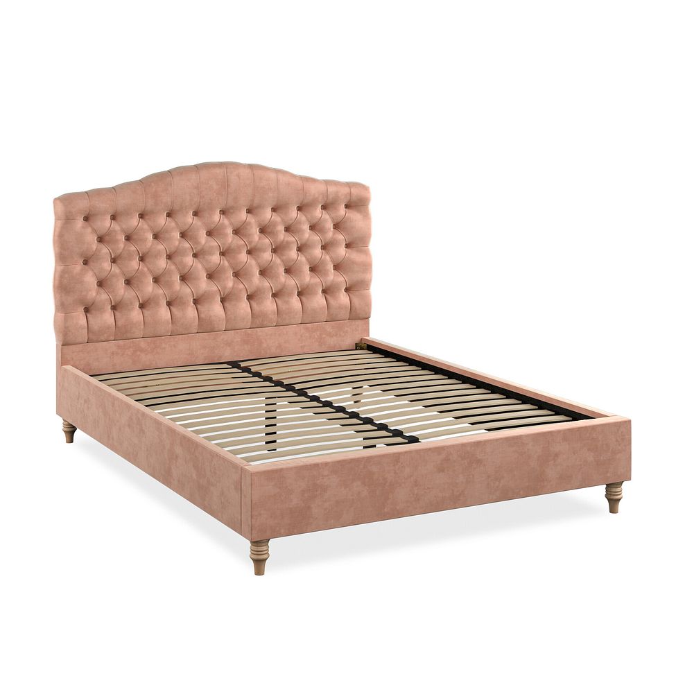 Kendal King-Size Bed in Heritage Velvet - Powder Pink 2