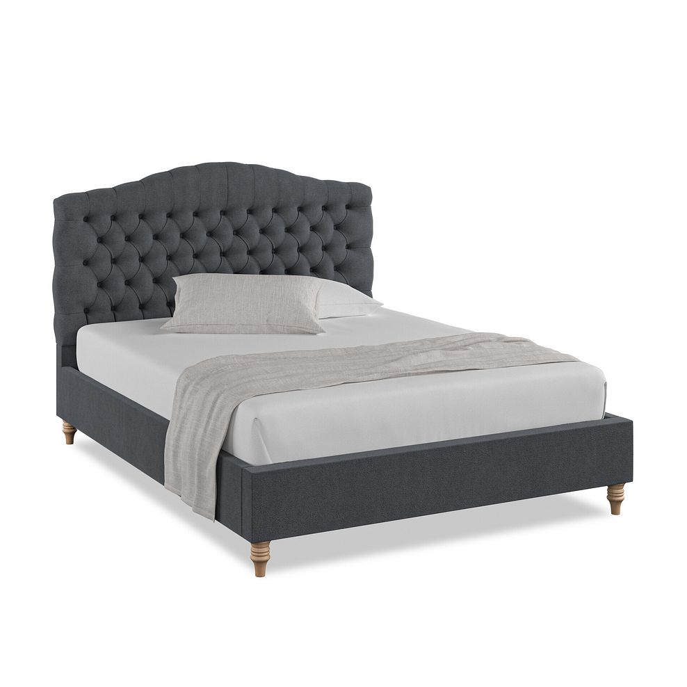 Kendal King-Size Bed in Venice Fabric - Anthracite 1