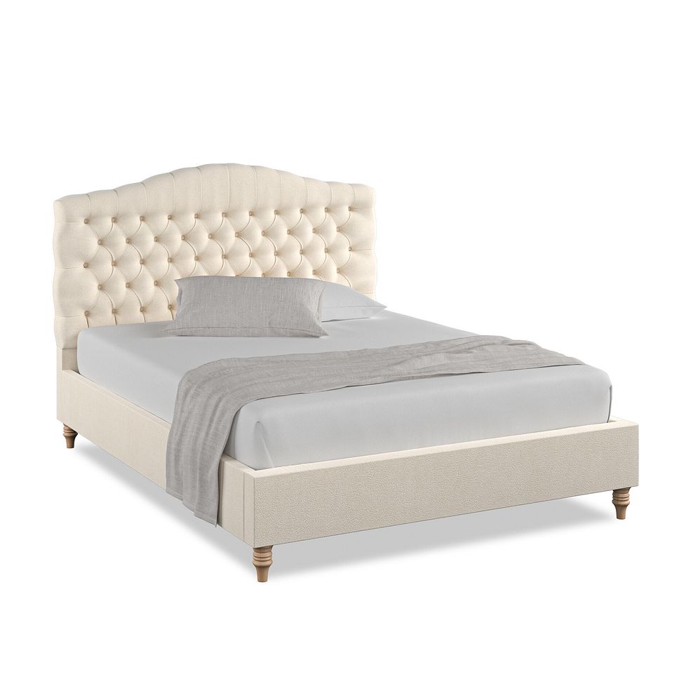 Kendal King-Size Bed in Venice Fabric - Cream 1