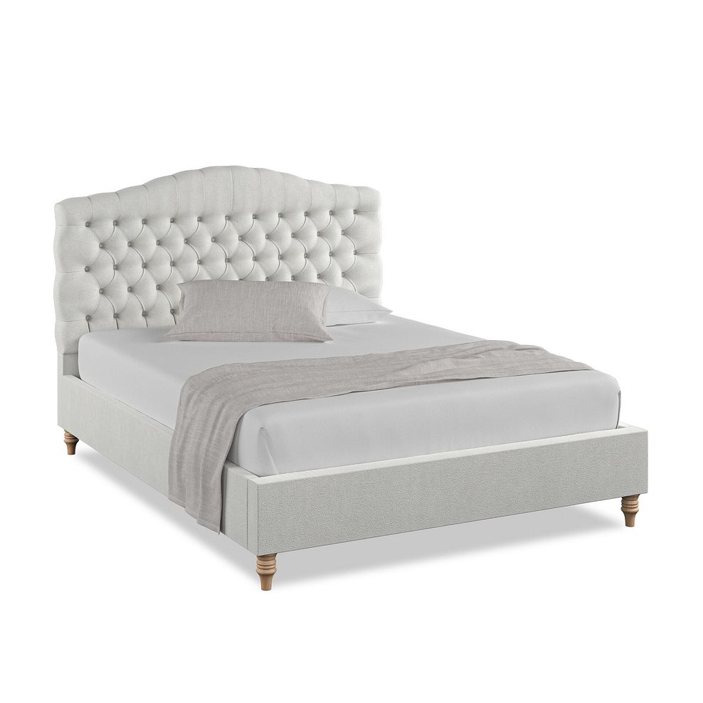 Kendal King-Size Bed in Venice Fabric - Silver 1