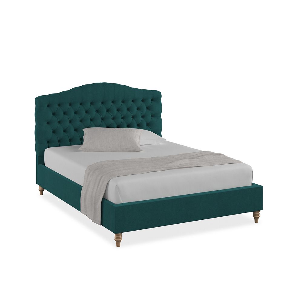 Kendal King-Size Bed in Venice Fabric - Teal 1