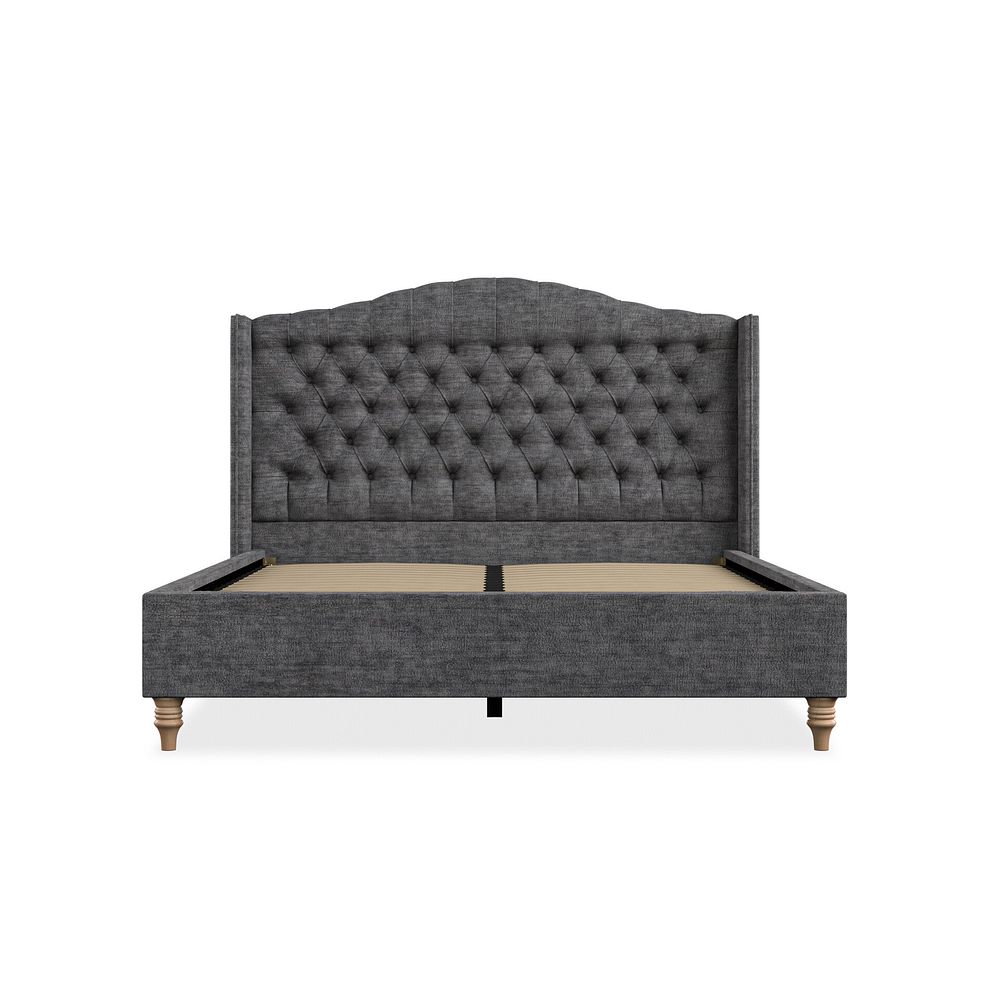 Kendal King-Size Bed with Winged Headboard in Brooklyn Fabric - Asteroid Grey 3