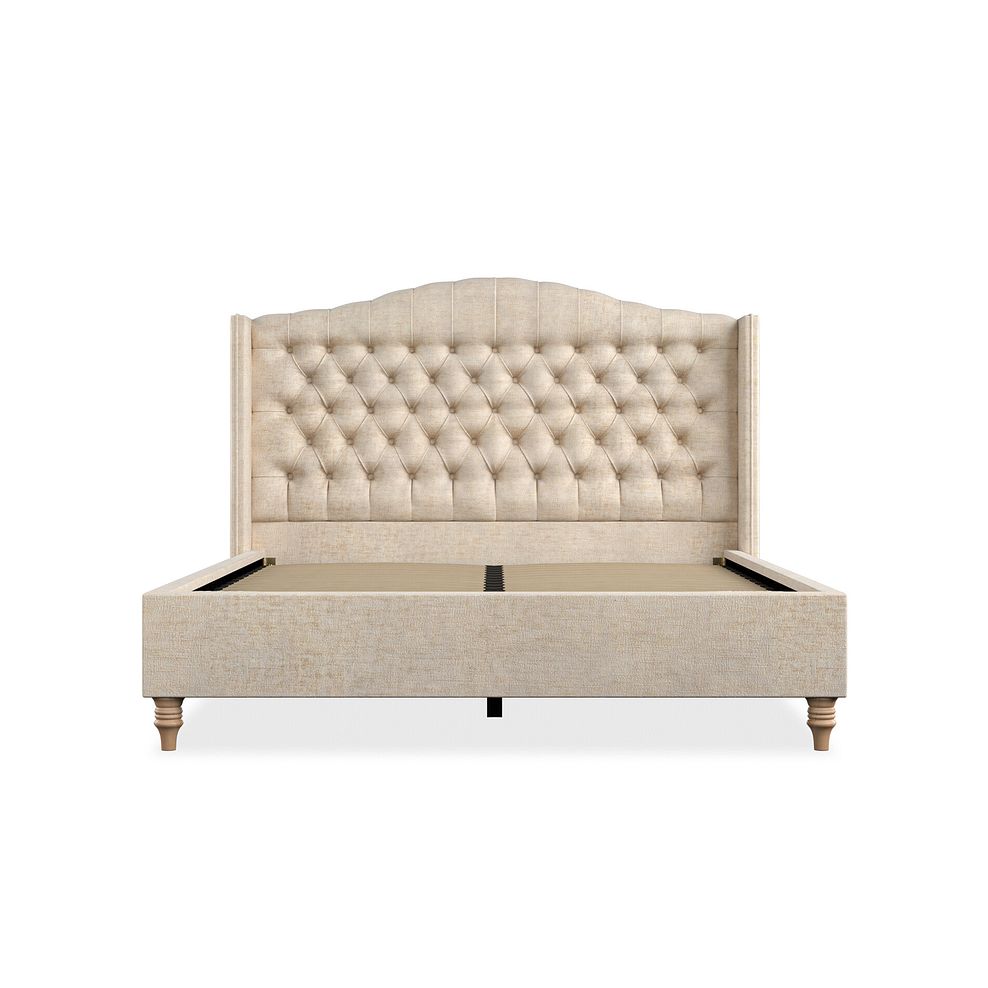 Kendal King-Size Bed with Winged Headboard in Brooklyn Fabric - Eggshell 3