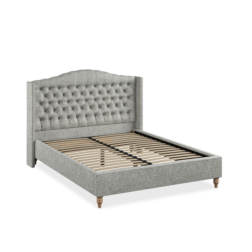 Kendal King-Size Bed with Winged Headboard in Brooklyn Fabric - Fallow Grey 2