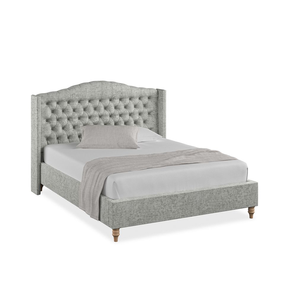 Kendal King-Size Bed with Winged Headboard in Brooklyn Fabric - Fallow Grey 1
