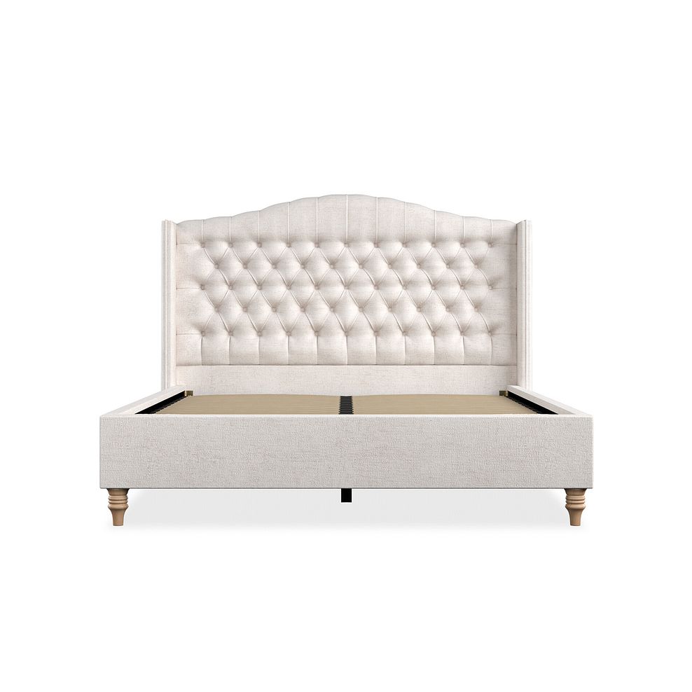 Kendal King-Size Bed with Winged Headboard in Brooklyn Fabric - Lace White 3
