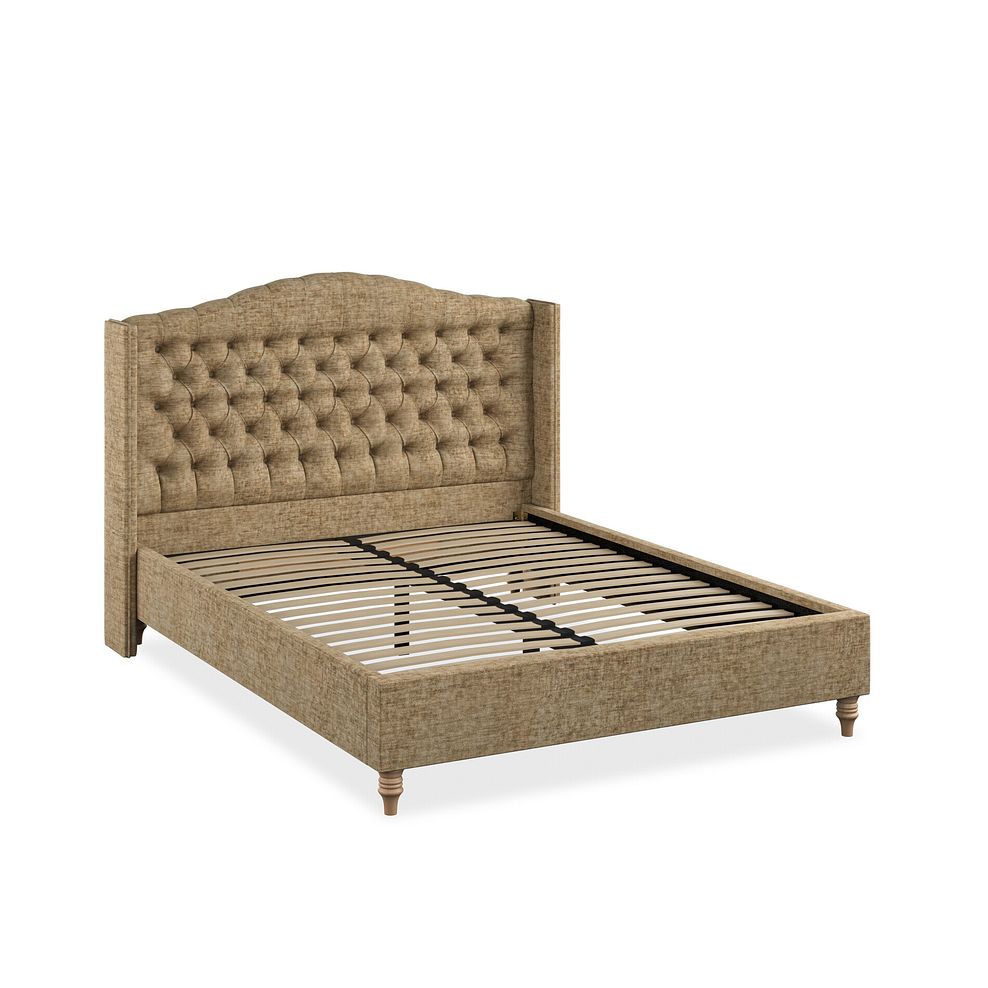 Kendal King-Size Bed with Winged Headboard in Brooklyn Fabric - Saturn Mink 2