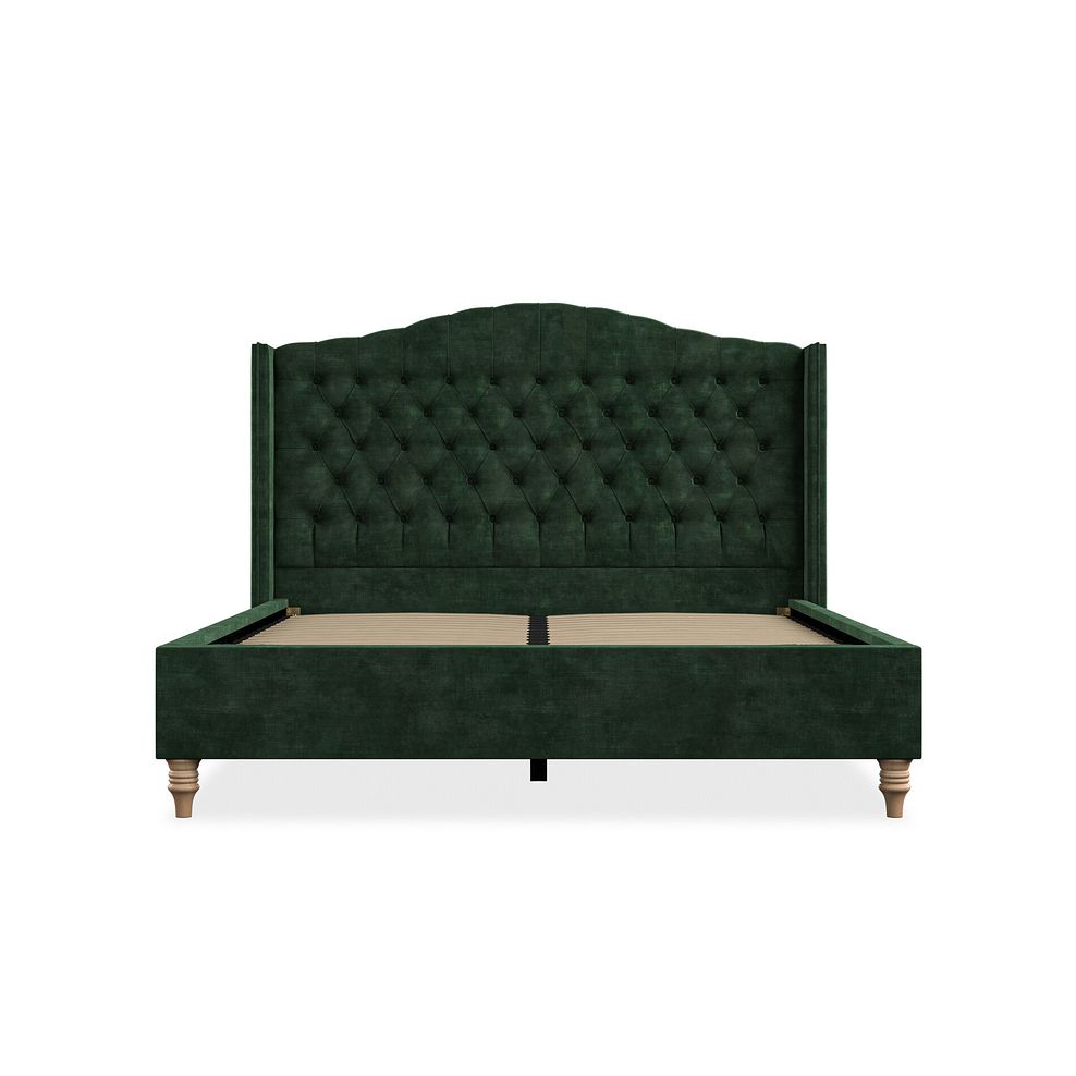 Kendal King-Size Bed with Winged Headboard in Heritage Velvet - Bottle Green 3