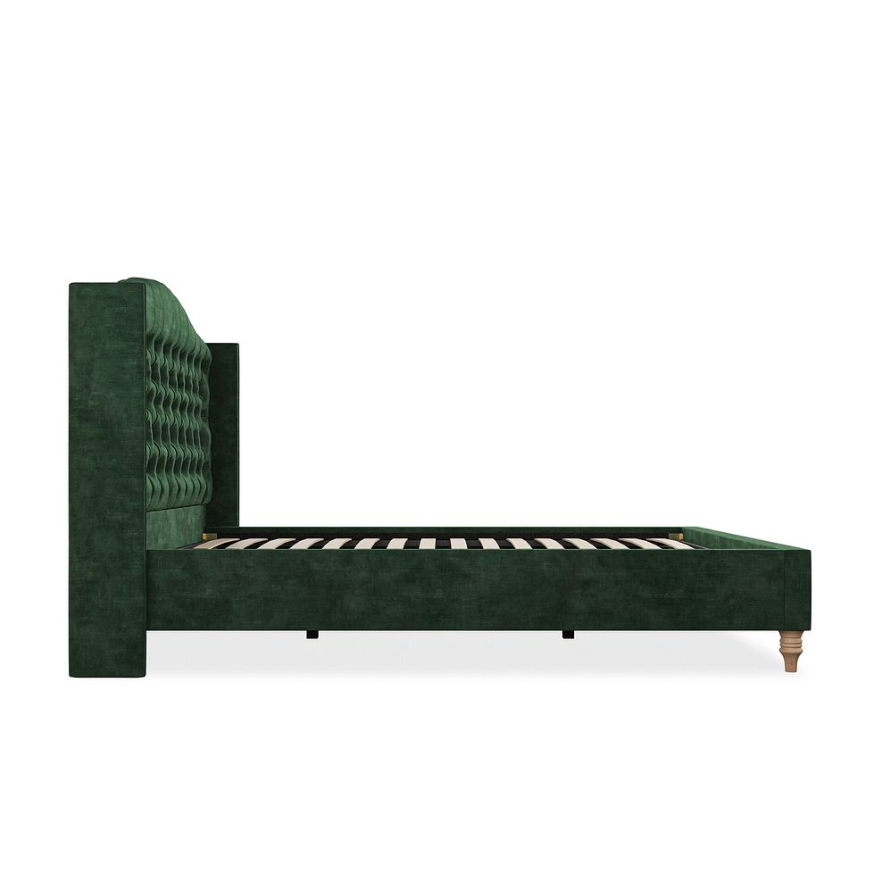Kendal King-Size Bed with Winged Headboard in Heritage Velvet - Bottle Green 4